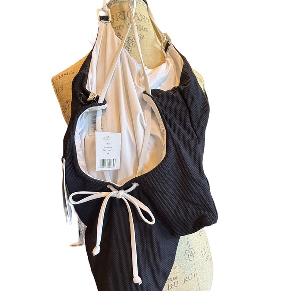 ONIA Women's Anya Back Tie One-Piece Swimsuit Deep Navy XS NWT - Picture 10 of 12